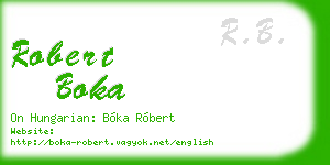 robert boka business card