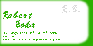 robert boka business card